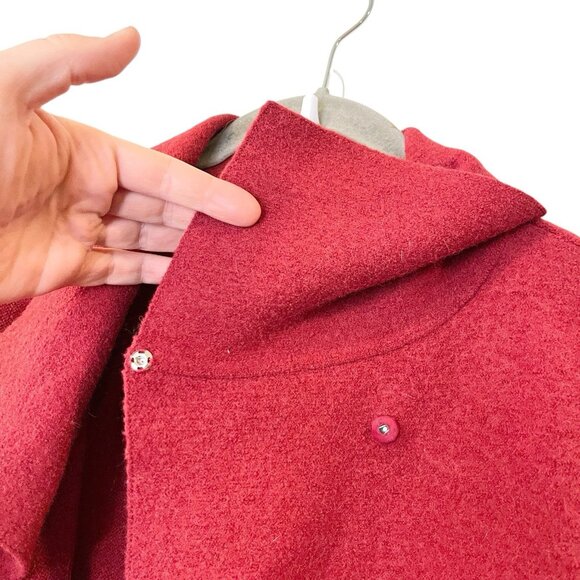 Beyond Threads Cardigan Sweater Women S Red Asymmetrical Alpaca Wool Lagenlook - Picture 4 of 6